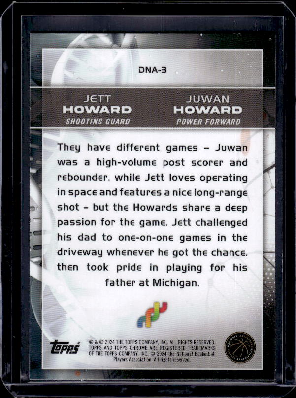 2023-24 Topps Chrome #DNA-3 Juwan Howard / Jett Howard DNA
