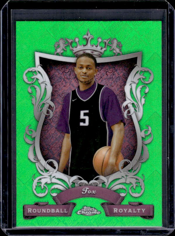 2023-24 Topps Chrome #RR-2 De'Aaron Fox Roundball Royalty Refractor Green Topps