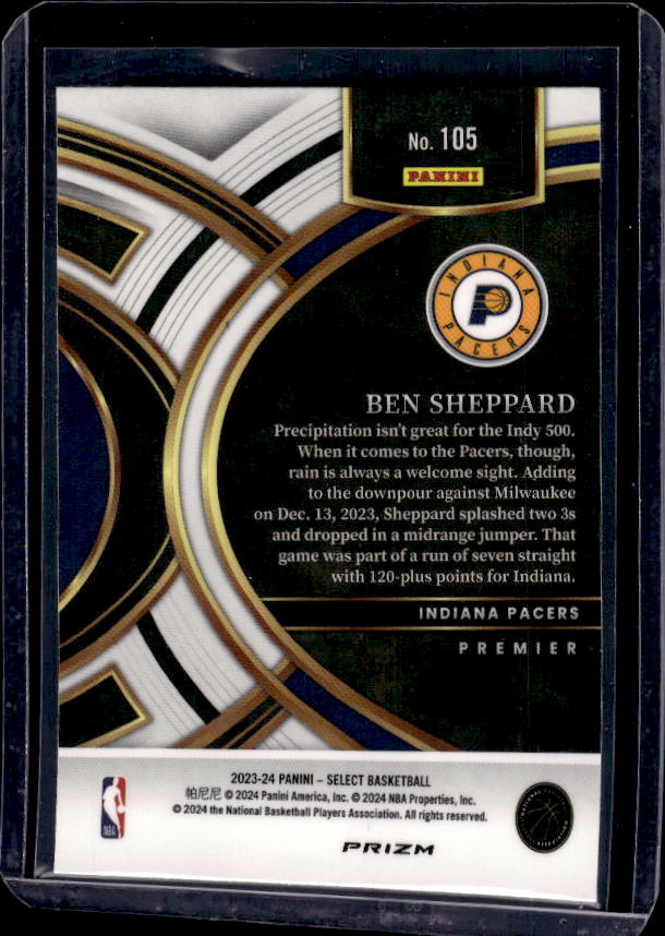 2023-24 Panini Select #105 Ben Sheppard Blue Prizms