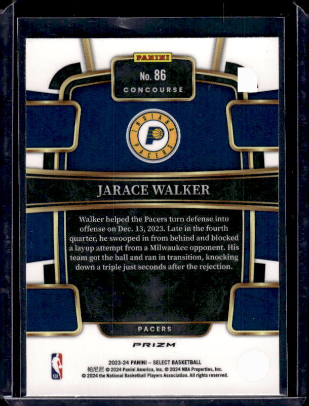 2023-24 Panini Select #86 Jarace Walker Blue Prizms