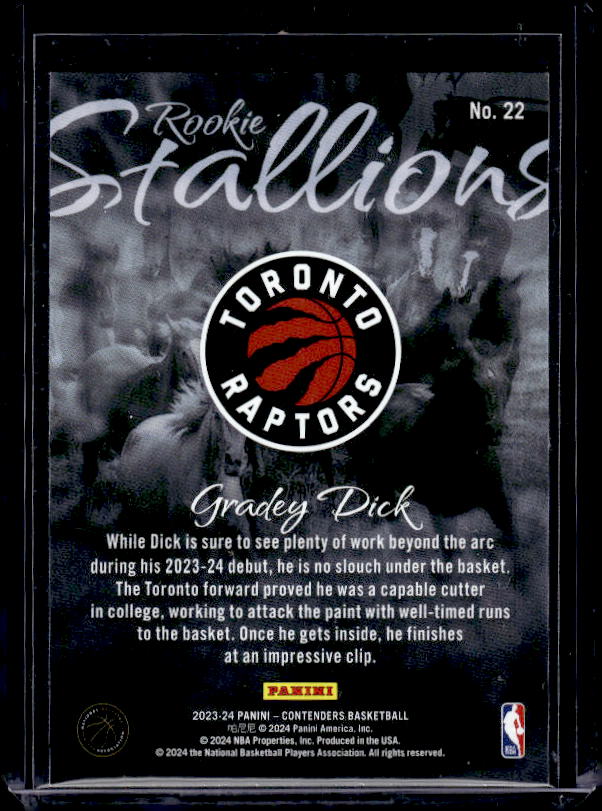 2023-24 Panini Contenders #22 Gradey Dick Rookie Stallions