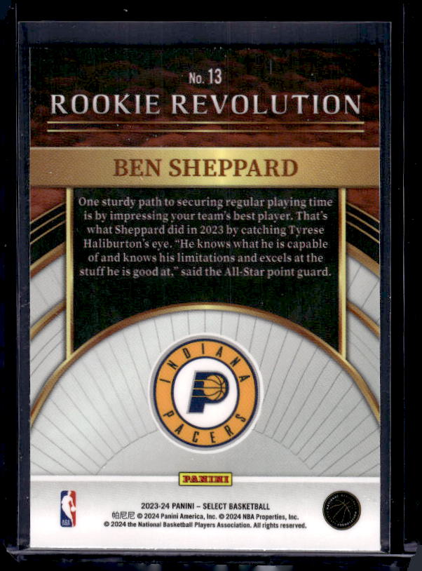2023-24 Panini Select #13 Ben Sheppard Rookie Revolution