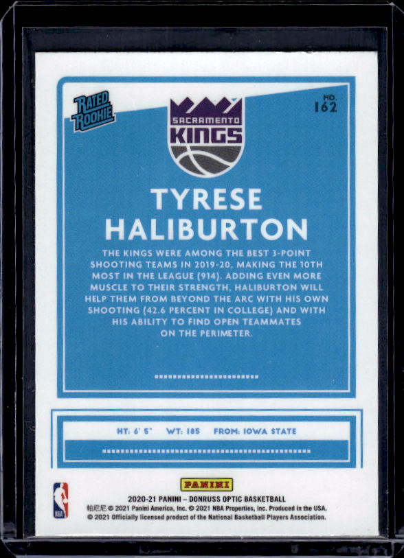 2020-21 Donruss Optic #162 Tyrese Haliburton