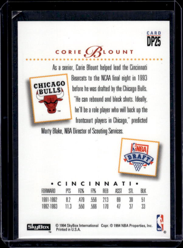 1993-94 SkyBox Premium #DP25 Corie Blount Draft Picks