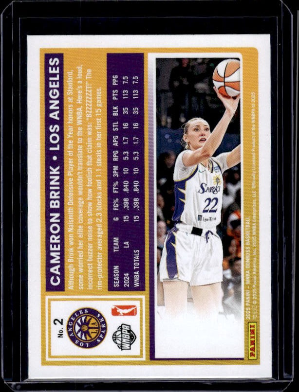 2025 Donruss WNBA #2 Cameron Brink