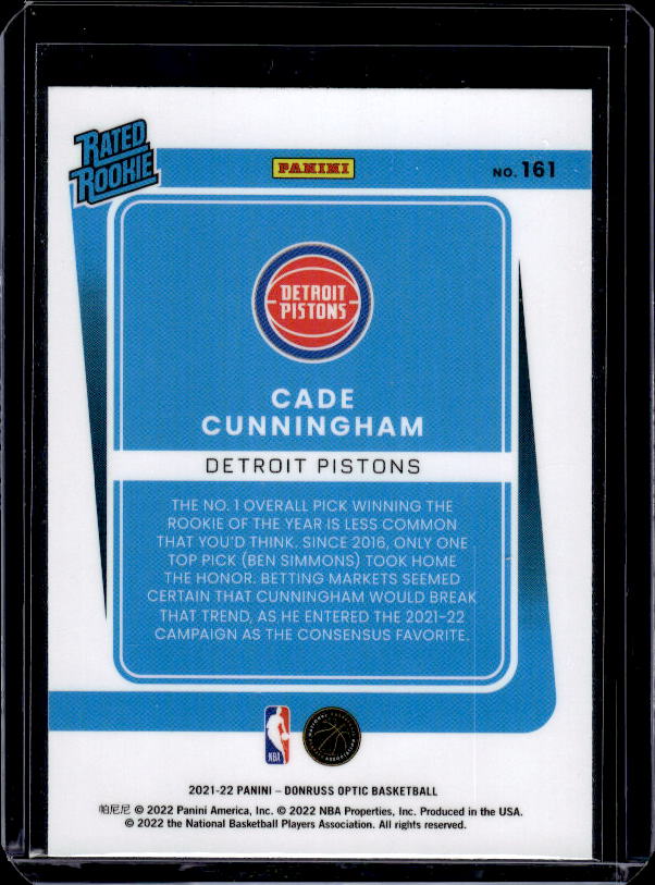 2021-22 Donruss Optic #161 Cade Cunningham