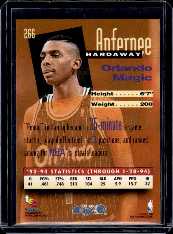 1993-94 Stadium Club #266 Anfernee Hardaway