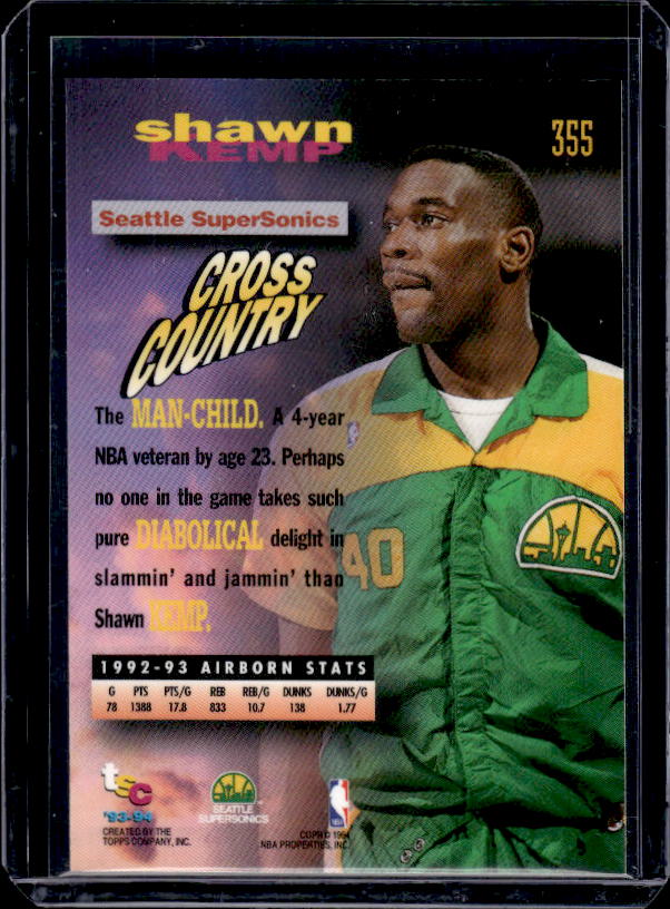 1993-94 Stadium Club #355 Shawn Kemp Frequent Flyer Upgrades