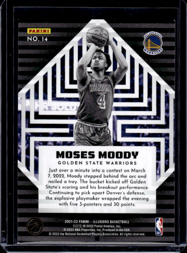 2021-22 Panini Illusions #14 Moses Moody Instant Impact