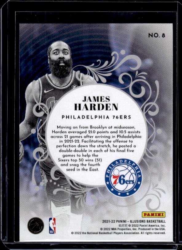 2021-22 Panini Illusions #8 James Harden King of Cards
