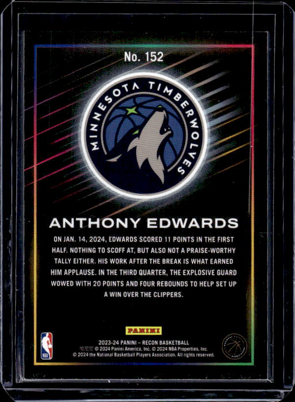 2023-24 Panini Recon #152 Anthony Edwards