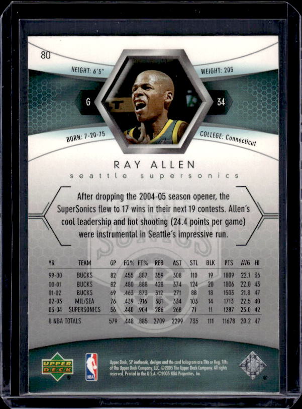 2004-05 SP Authentic #80 Ray Allen