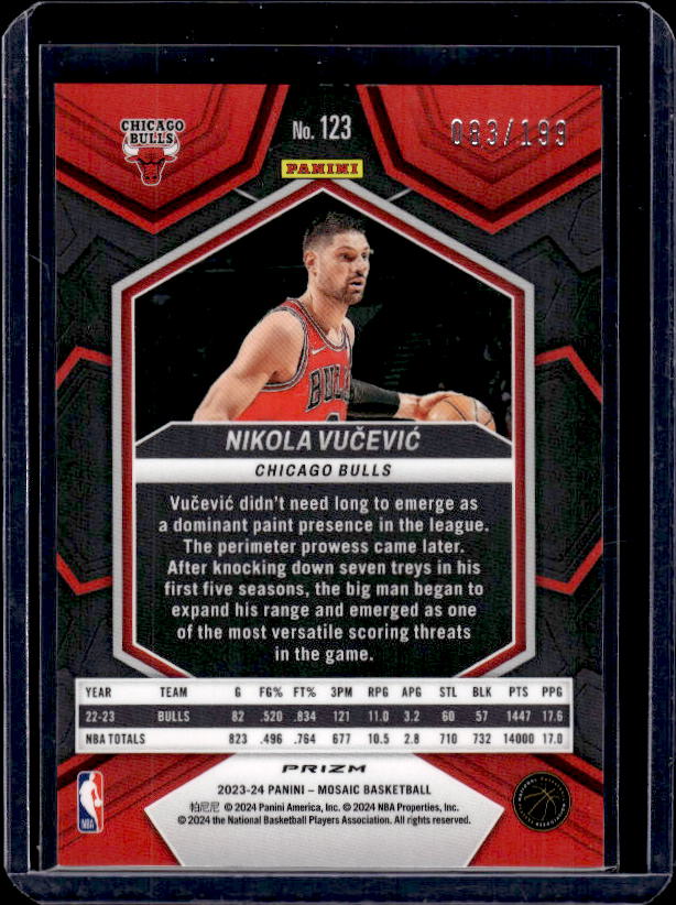 2023-24 Panini Mosaic #123 Nikola Vucevic Blue #/199