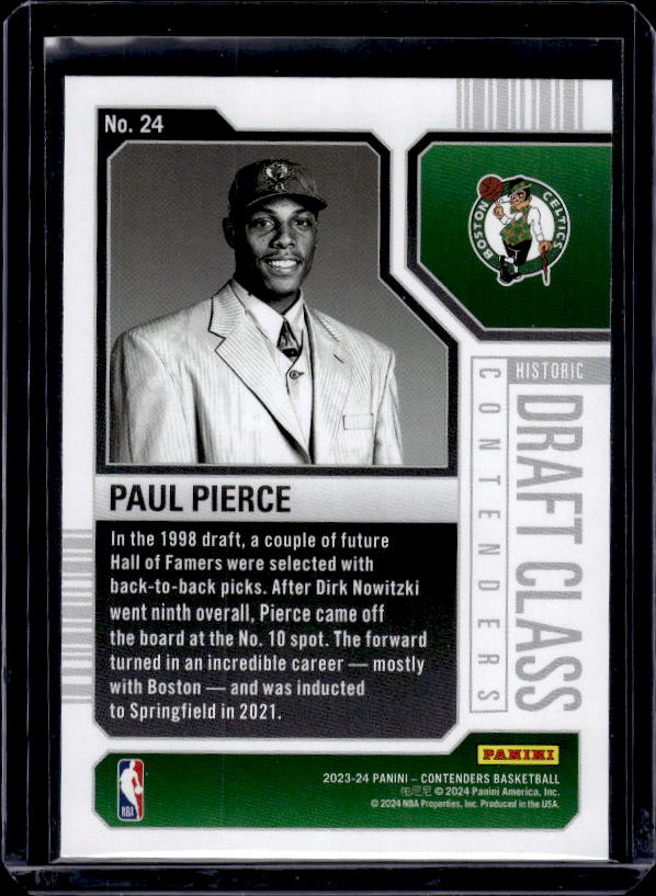 2023-24 Panini Contenders #24 Paul Pierce Historic Draft Class Contenders