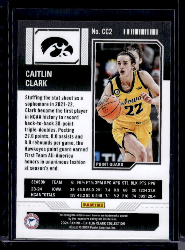 2024 Panini Caitlin Clark Collection #CC2 Caitlin Clark College Contenders