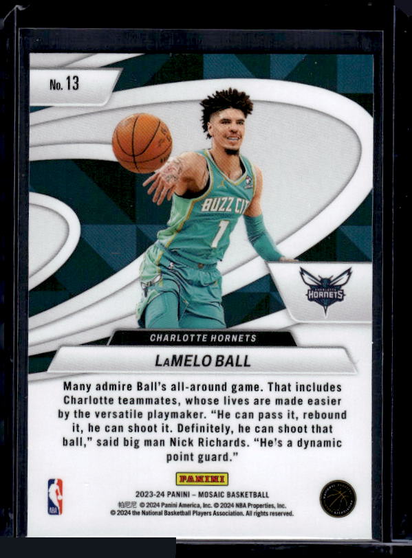 2023-24 Panini Mosaic #13 LaMelo Ball Give and Go