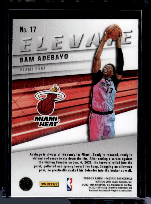 2020-21 Panini Mosaic #17 Bam Adebayo Elevate