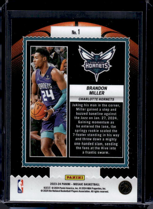 2023-24 Panini Mosaic #1 Brandon Miller Jam Masters