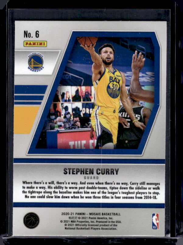 2020-21 Panini Mosaic #6 Stephen Curry Will to Win