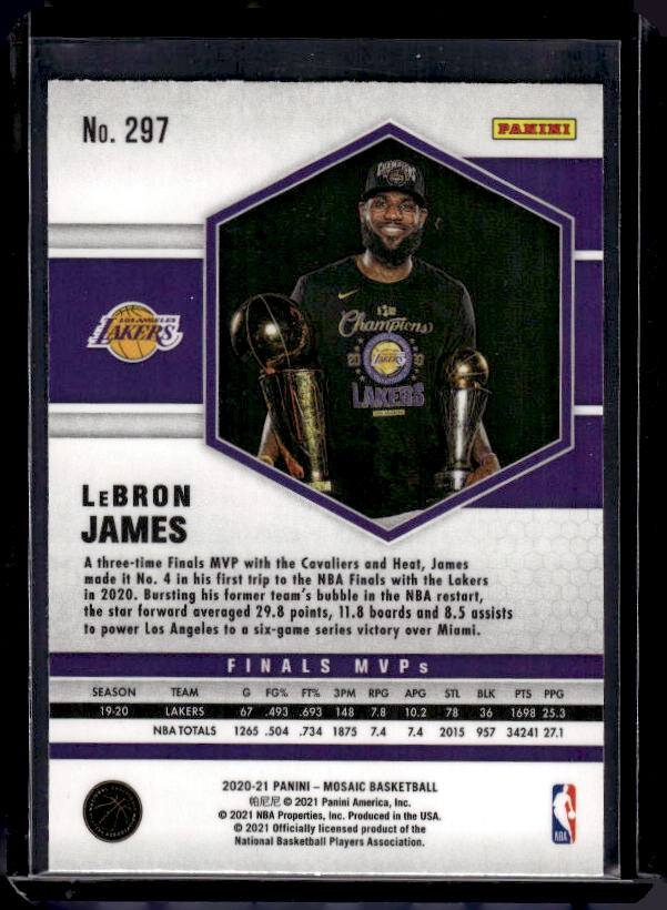 2020-21 Panini Mosaic #297 Lebron James