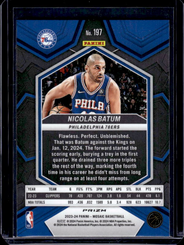 2023-24 Panini Mosaic #197 Nicolas Batum Mosaic