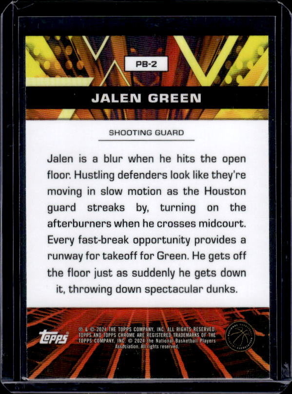 2023-24 Topps Chrome #PB-2 Jalen Green Power Boosters