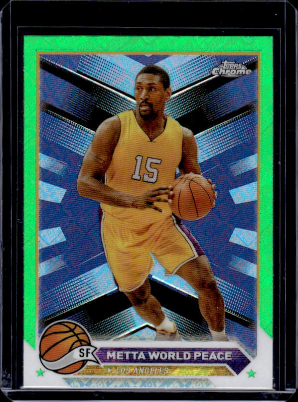 2023-24 Topps Chrome #13 Metta World Peace Green Logo Refractors