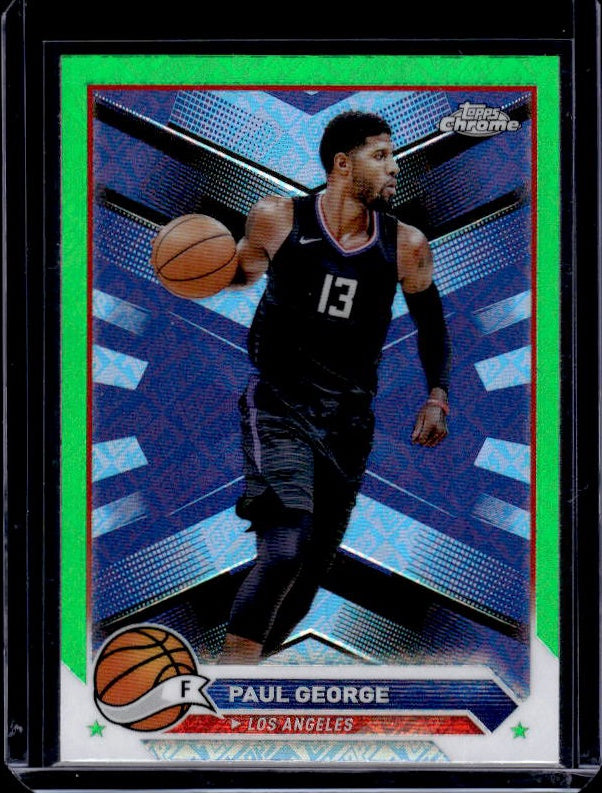 2023-24 Topps Chrome #115 Paul George Green Logo Refractors