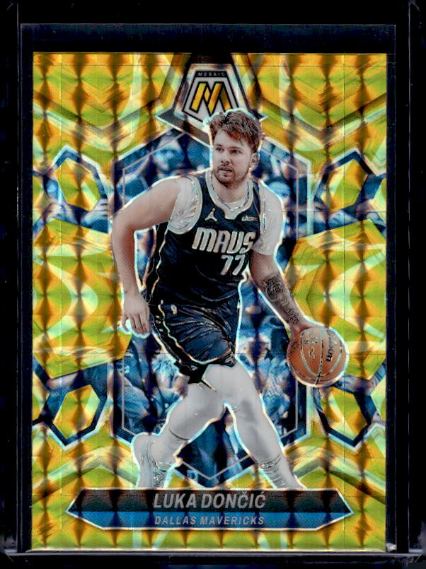 2023-24 Panini Mosaic #31 Luka Doncic Reactive Yellow
