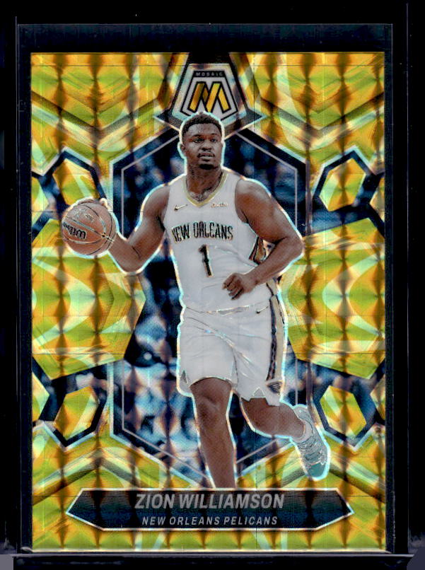 2023-24 Panini Mosaic #32 Zion Williamson Reactive Yellow