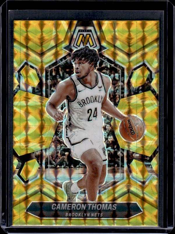 2023-24 Panini Mosaic #117 Cameron Thomas Reactive Yellow