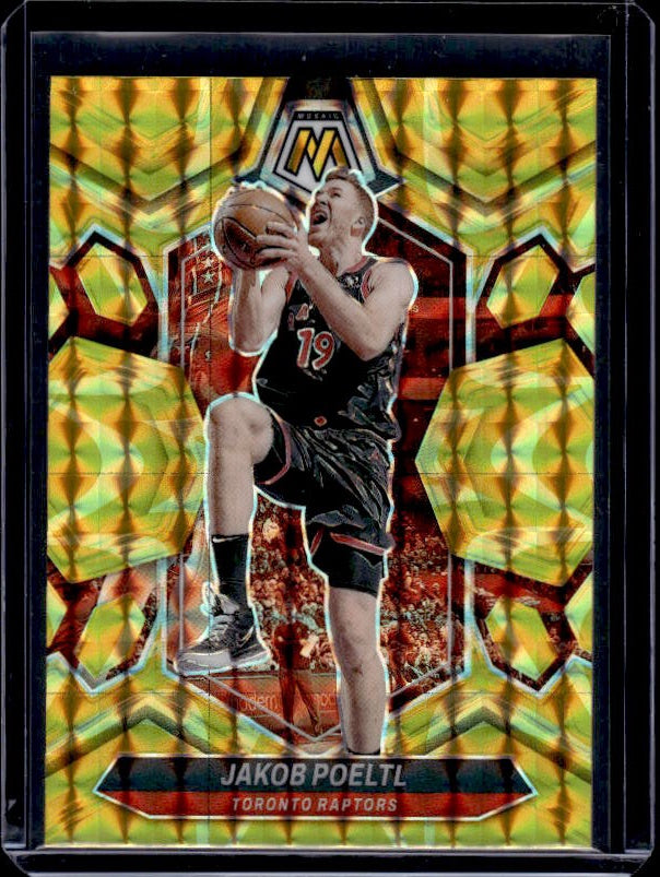 2023-24 Panini Mosaic #116 Jakob Poeltl Reactive Yellow