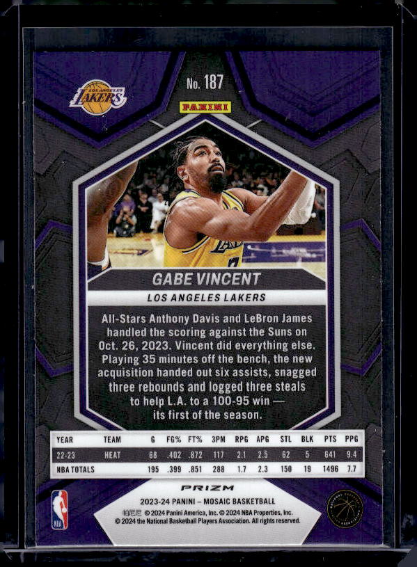 2023-24 Panini Mosaic #187 Gabe Vincent Silver