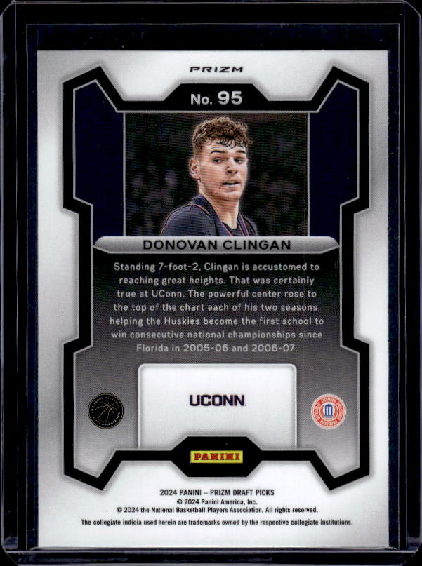 2024 Panini Prizm Draft Picks #95 Donovan Clingan Prizms Green