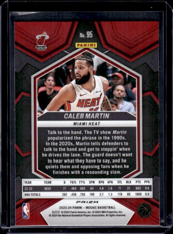 2023-24 Panini Mosaic #95 Caleb Martin Reactive Yellow