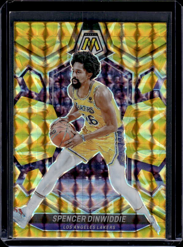 2023-24 Panini Mosaic #96 Spencer Dinwiddie Reactive Yellow