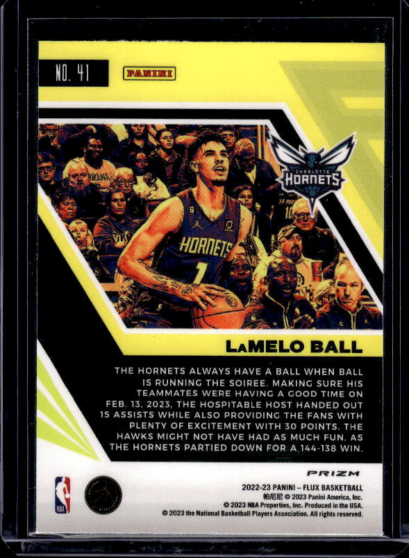 2022-23 Panini Flux #41 LaMelo Ball Silver Mojo