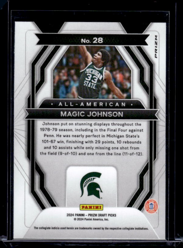2024 Panini Prizm Draft Picks #28 Magic Johnson All-American Prizms Green