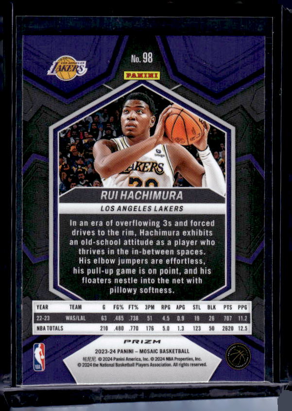2023-24 Panini Mosaic #98 Rui Hachimura Reactive Yellow