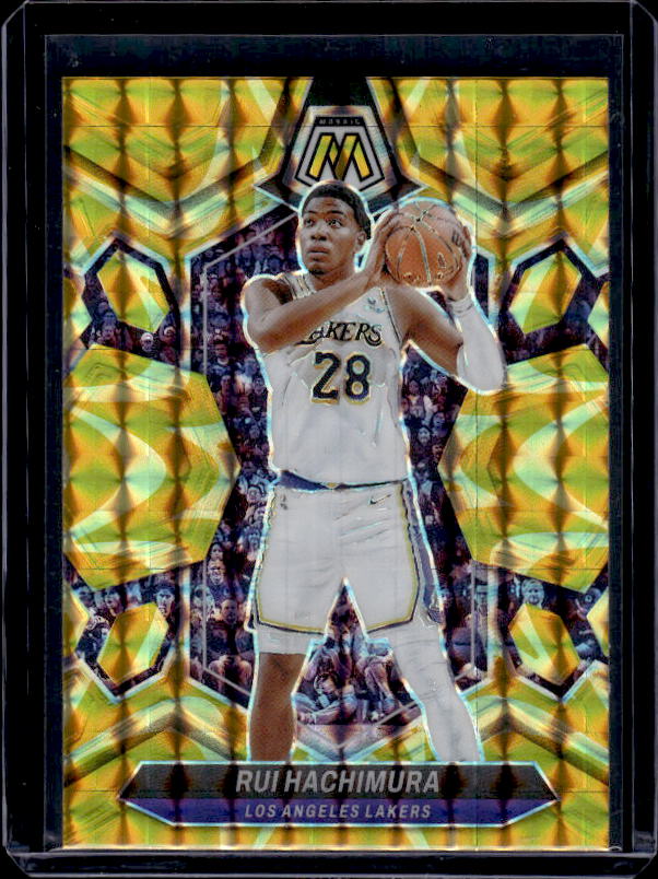 2023-24 Panini Mosaic #98 Rui Hachimura Reactive Yellow