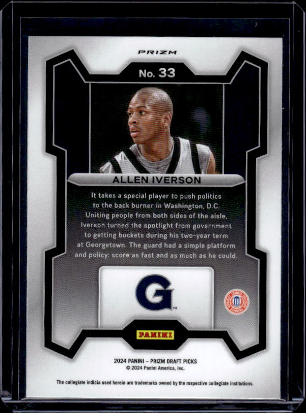 2024 Panini Prizm Draft Picks #33 Allen Iverson Prizms Purple Wave