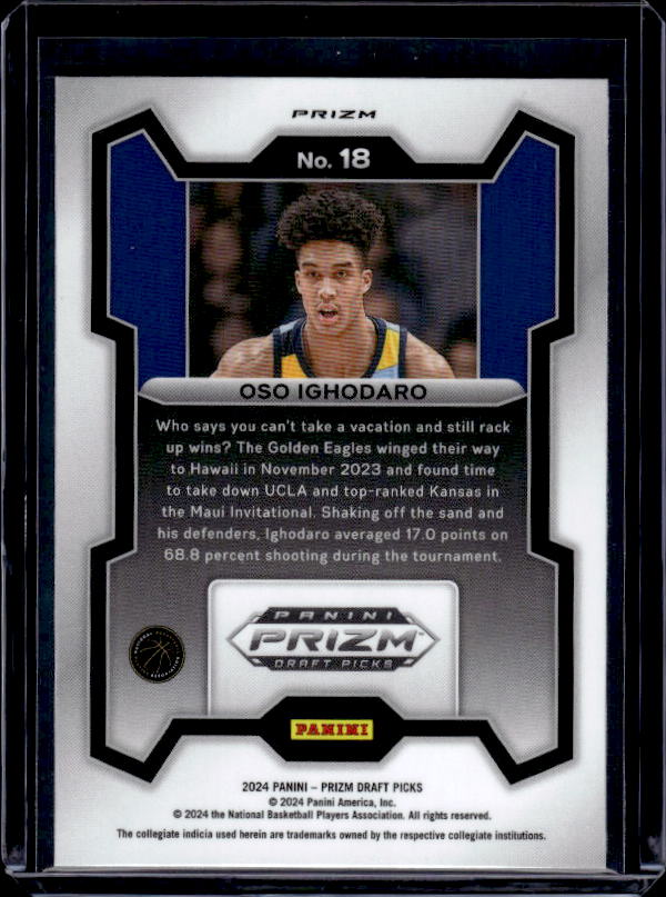 2024 Panini Prizm Draft Picks #18 Oso Ighodaro Prizms Purple Wave