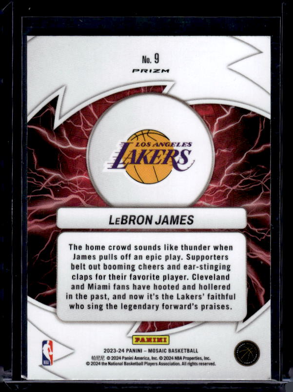 2023-24 Panini Mosaic #9 LeBron James Thunder Road Mosaic Green