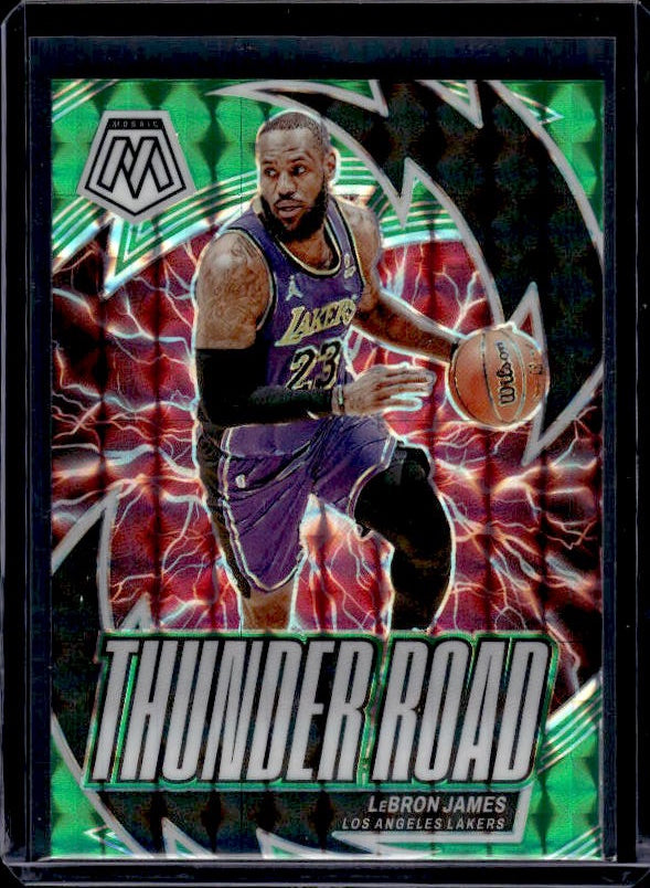2023-24 Panini Mosaic #9 LeBron James Thunder Road Mosaic Green