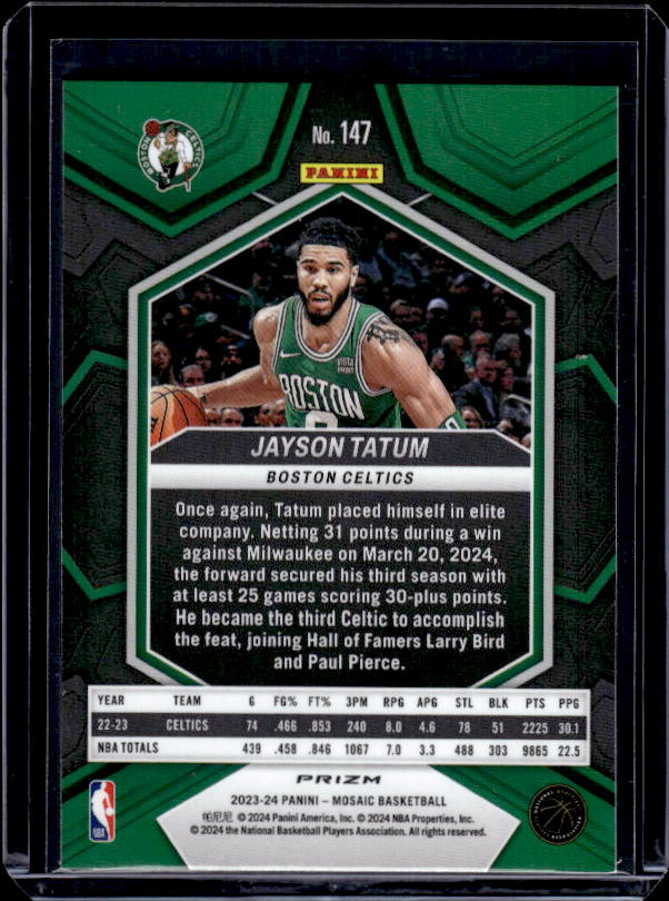 2023-24 Panini Mosaic #147 Jayson Tatum Reactive Yellow