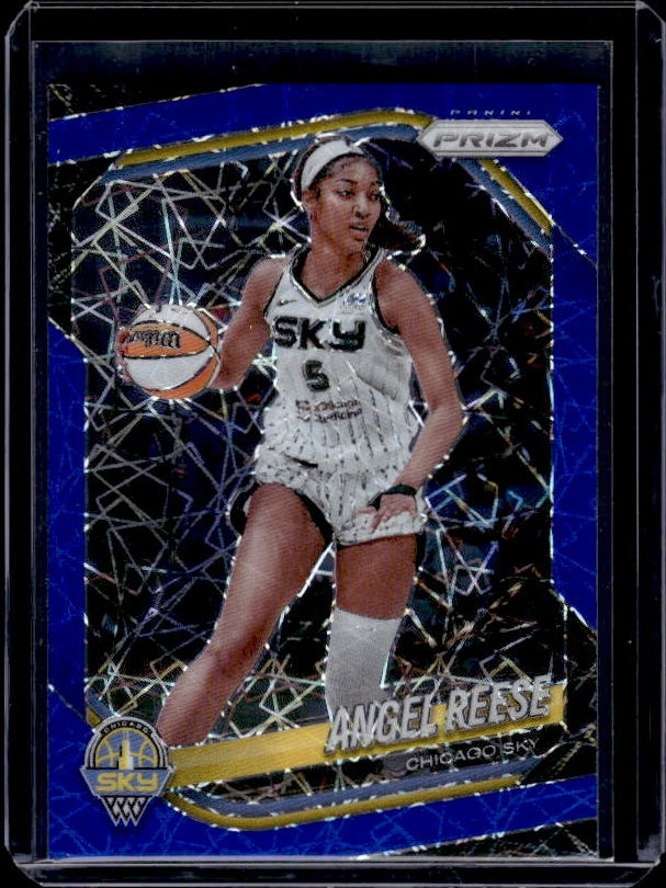 2025 Panini Prizm WNBA #92 Angel Reese Blue Velocity Prizms