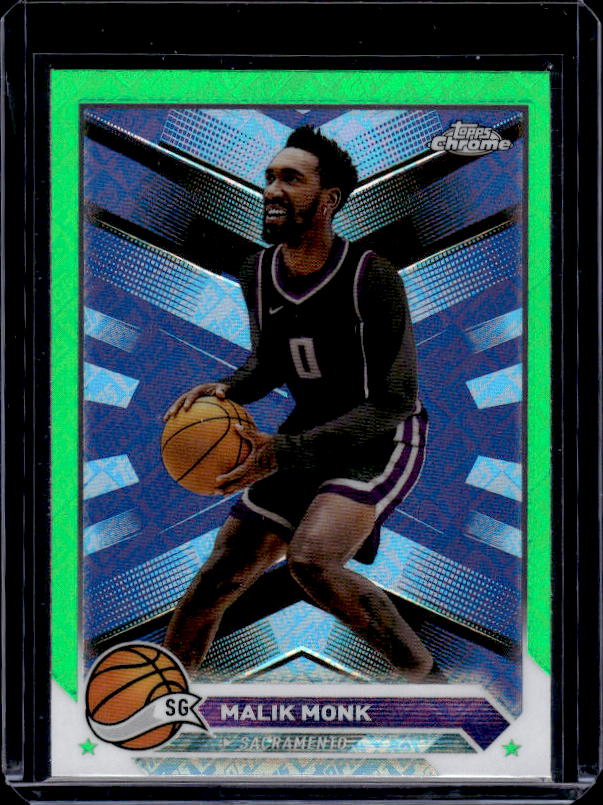 2023-24 Topps Chrome #130 Malik Monk Green Logo Refractors