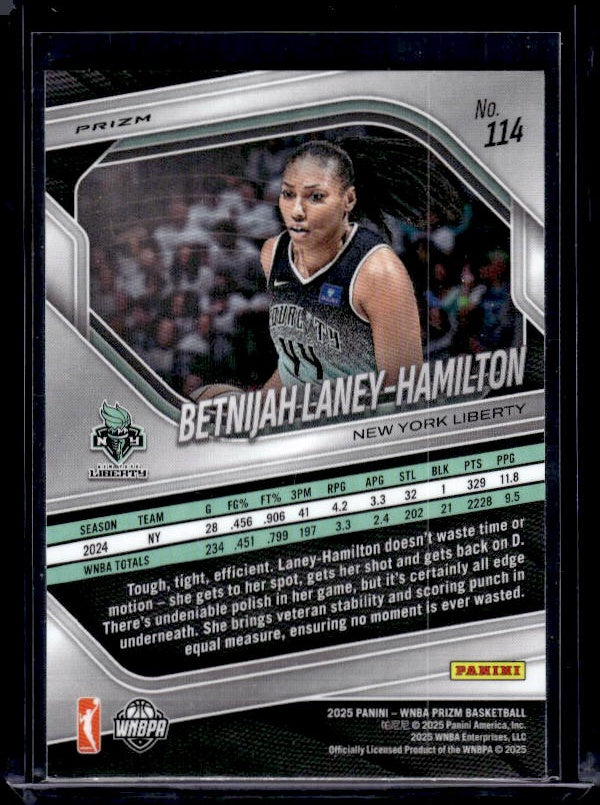 2025 Panini Prizm WNBA #114 Betnijah Laney-Hamilton Ice Prizms