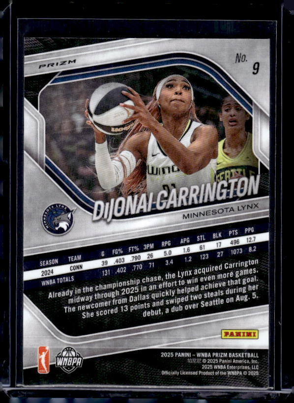 2025 Panini Prizm WNBA #9 DiJonai Carrington Ice Prizms