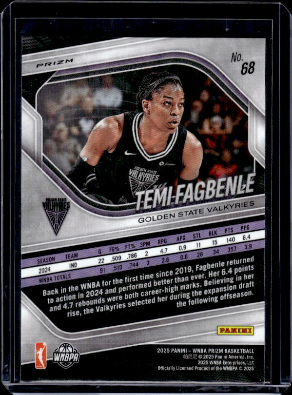 2025 Panini Prizm WNBA #68 Temi Fagbenle Ice Prizms